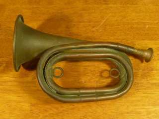 Vintage Wurlitzer Brass Bugle Chicago Depot WWI 1917  
