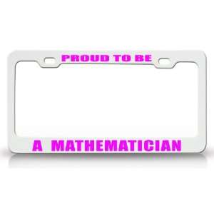  Career, High Quality STEEL /METAL Auto License Plate Frame, White/Pink