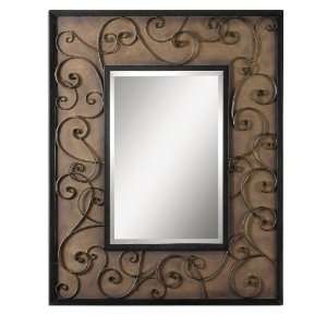  Uttermost 50 Calvina Mirror Burnt Ivory With Rustic 