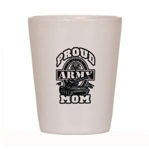  Shot Glass White of Proud Army Mom Tank 