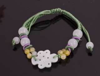 Green Jade Chinese Knot String Bracelet Jewelry W258  