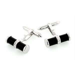  Classically styled handmade 18kt white gold cufflinks with 