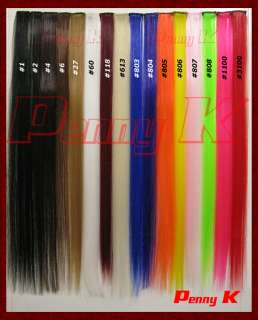 32 x Colored Clip On In Hair Extensions Streak 22 Long  