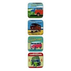  Set of 4 Coasters   Campervans by Martin Wiscombe