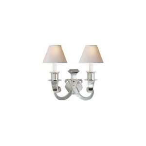 Studio J. Randall Powers Savoy Sconce in Polished Nickel with Natural 