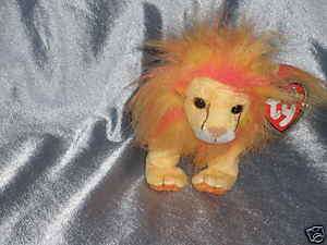 2000 Ty Beanie Baby Bushy The Lion Born Jan 27,2000  