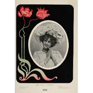  1901 Print Marie Studholme Portrait Actress Art Nouveau 