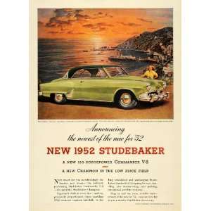  1952 Ad Yellow Studebaker Starliner Hardtop Convertible 