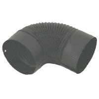 24 GAUGE HEAVY BLACK STOVE PIPE CORRUGATED ELBOW  