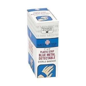  Medique 1X3 Plstc Strp 100/Bx Blue Mtl Detect Bandage 