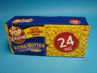 24 Pack Pop Weaver Microwave Popcorn EXTRA Butter Healthy Office 