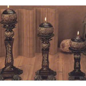    Pineapple Candleholders with Matching Candles Set/3