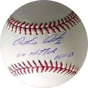  Octavio Dotel Autographed Baseball with No Hitter 
