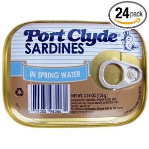 Port Clyde Sardines in Spring Water, 3.75 Ounce Cans (Pack of 24)
