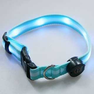 LED Dog Pet Blue Light Flashing Safety Collar Tag  