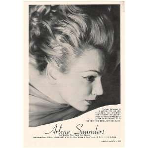 1962 Soprano Arlene Saunders Photo Booking Print Ad (Music 