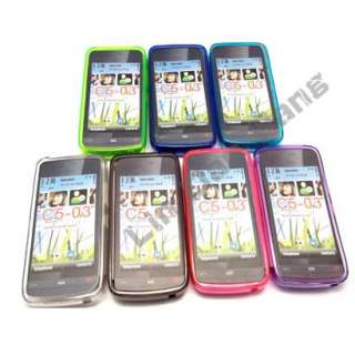   Soft Plastic Case Pouch + LCD Screen Protector Film For Nokia C5 03