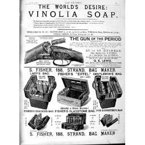    1891 Advertisement Vinola Soap Gun Fisher Bag Maker