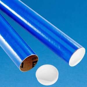  2 x 24 Blue Mailing Tubes with End Caps