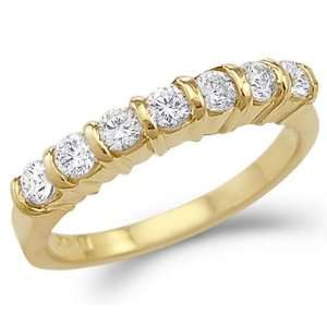 Size  13   Solid 14k Yellow Gold New Channel Set CZ Cubic 