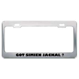  Got Simien Jackal ? Animals Pets Metal License Plate Frame 