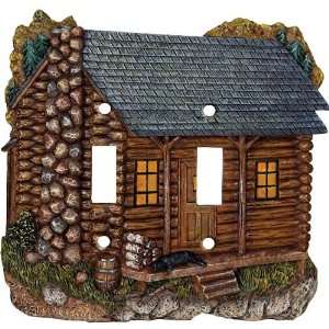  Log Cabin Double Switch Plate Cover