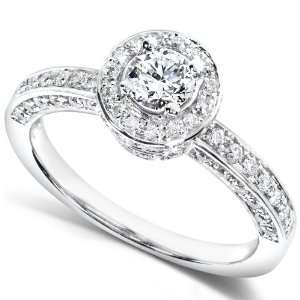  3/4 Carat TW Round Diamond Engagement Ring in 14k White 