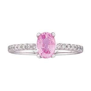   Gold Genuine Pink Sapphire & Diamond Ring GEMaffair Jewelry