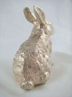 Vintage Silver Plated Rabbit Bunny Sitting Figurine Statuette  