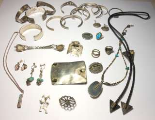 HUGE LOT OLD INDIAN SILVER JEWELRY 400 + GRAMS $❶NR  