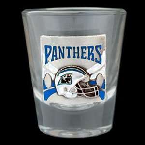 Carolina Panthers Round Shot Glass   NFL Football Fan Shop Sports Team 