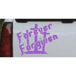 Purple 12in X 9.6in    Forever Forgiven 3 Crosses Christian Car Window 