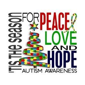 Peace Love Hope Christmas Holiday Autism Postage