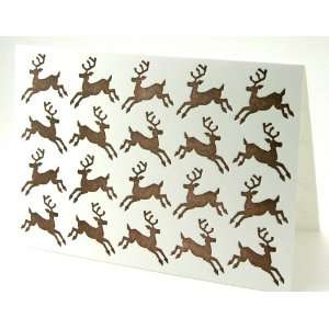  carrot & stick prancing reindeer holiday letterpress 