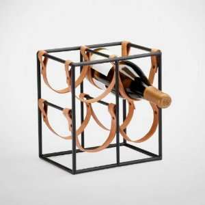   04913 Small Brighton Wine Holder in Raw Steel 04913