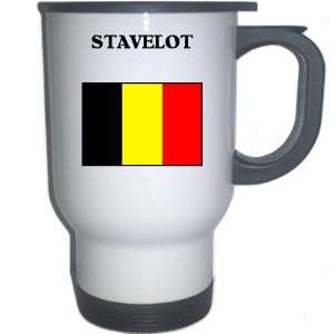 Belgium   STAVELOT White Stainless Steel Mug