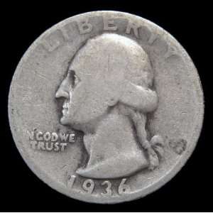  1936 U.S. Washington Silver Quarter 