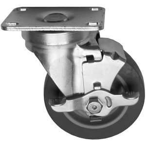 Grey 4 Swivel Plate Caster with Brake   240 Load Capacity (26 2447 