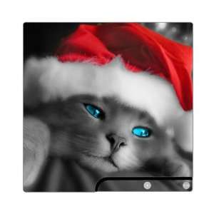   PS3 Slim Skin Decal Sticker   Christmas Kitty Cat 