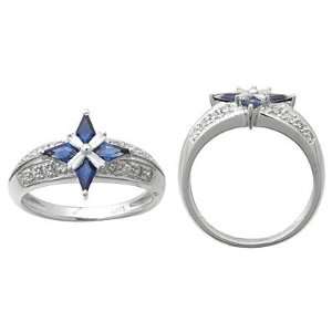  Sapphire and Diamond Star Ring Jewelry