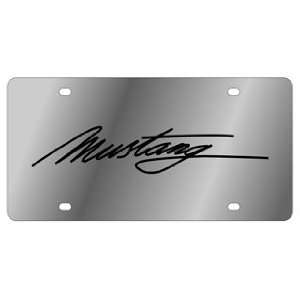  Mustang Script   License Plate   Stainless Style 