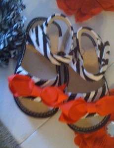 Zebra Add a bow Sandals Squeaky Shoes 3,4,5,6,7,8,9  