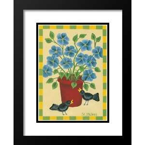 Susan Stallman Framed and Double Matted Print 20x23 American Flowers 