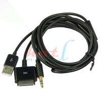 5mm Car AUX Audio Out USB Dock Cable for iPod iPhone  