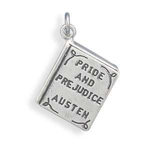    Sterling Silver Charm Pendant Book Pride and Prejudice Jewelry