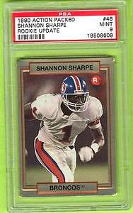  Action Packed Shannon Sharpe #46 UPDATE Rookie RC PSA MINT 9  