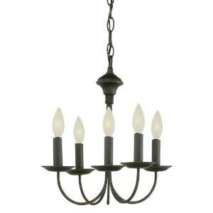 Trans Globe 9015 ROB New Century   Five Light Chandelier, Rubbed Oil 