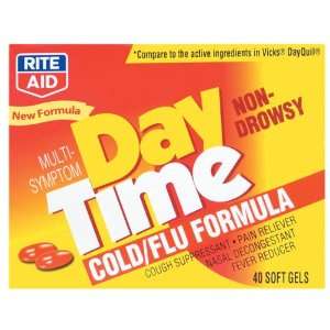  Rite Aid Day Time, Cold/Flu Formula, Non Drowsy, 40 ct 