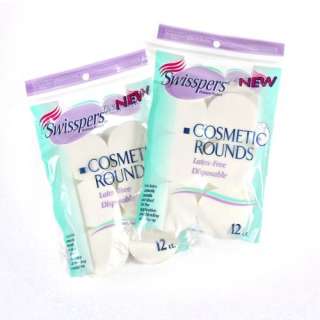 24 Swisspers Cosmetic Rounds Latex Free Sponges Apply Blend Makeup 