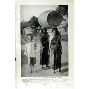    c1920 INDIA WOMEN BARRELS BEER SRINAGAR RIVER BOATS